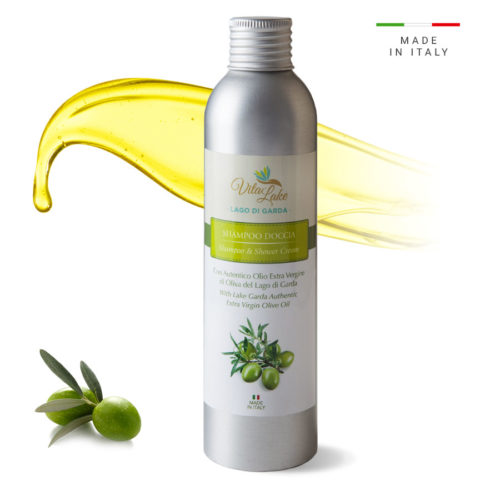 Evo Olive Oil range Shampoo shower eep cleaning and a long-lasting nourishment. Vitalake from Garda Lake