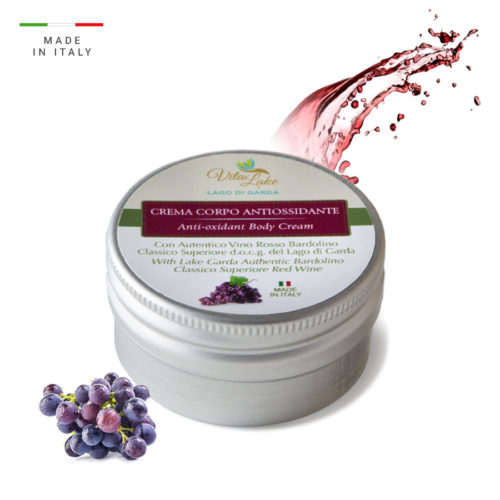 Anti-oxidant  body cream: apply to dry skin morning and evening and after every bath/shower.  Bardolino Wine range